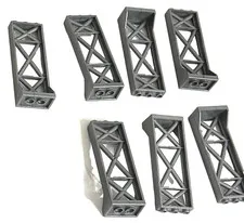 Lego compatible Structural Lot - 7 Gray Lattice Support Truss Girders