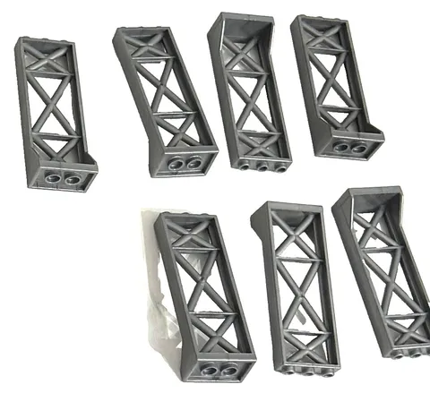 Lego compatible Structural Lot - 7 Gray Lattice Support Truss Girders