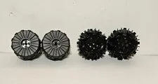 LEGO 4 Hard Plastic Wheels (2515) 54mm x 30mm (64712) Small Cleats & Flanges