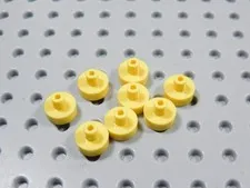 LEGO Lot of 8 Yellow Round 1x1 Plates w/ Pin BK