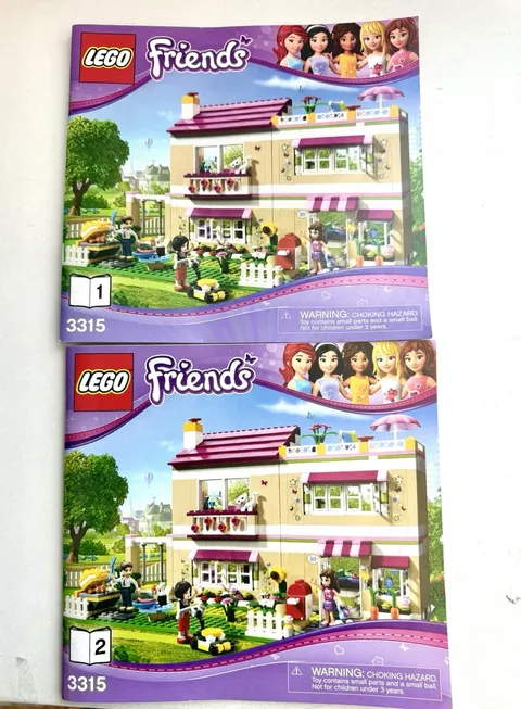 LEGO Friends 2-Booklets Olivia's House #3315 MANUAL INSTRUCTIONS ONLY!!!!