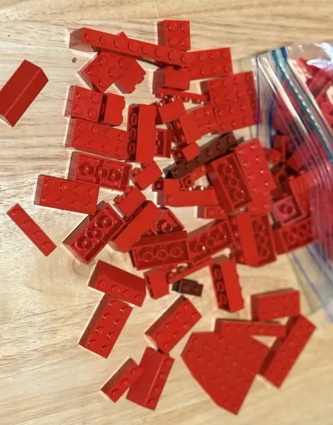 1 LB Genuine LEGO Red Bricks Plates Slopes Arch Bulk Building Parts Lot