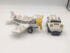 Duplo Lego Zoo Vehicles ATV Jeep & Airplane Replacement Piece Parts Lot Of 2 