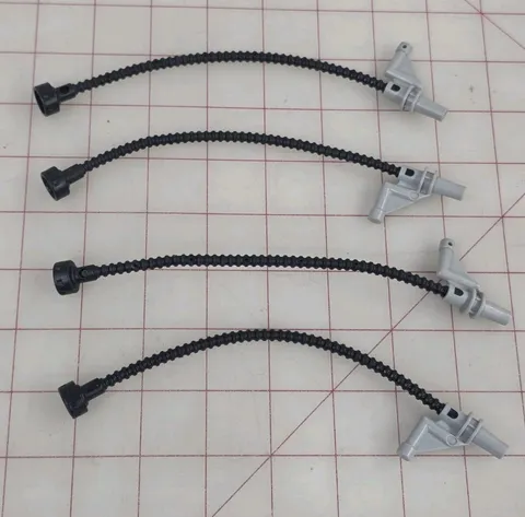 Lot Of 4 Lego Duplo HOSE w/ GREY NOZZLE for Gas Pump Fireman's Water