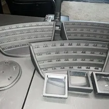 Plastic Lego fig display stand and cases