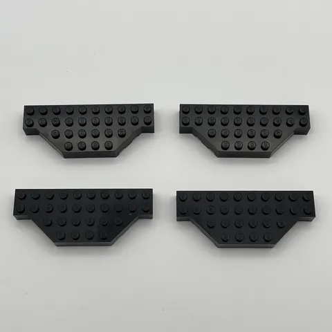 Lot of 4 Black Brick 4 x 10 w/ Cut Corners Lego Studios 1349