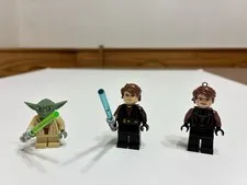 LEGO Star Wars 2x Anakin Skywalker Minifigure 7957 SW0317 + Yoda 8018 7965 Saber