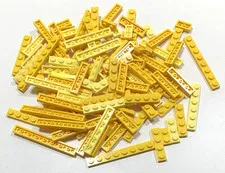 Lego Yellow PLATES 1x'S ONLY 100pc Lot 1x8 1x6 1x4 1x3 1x2 Building Construction