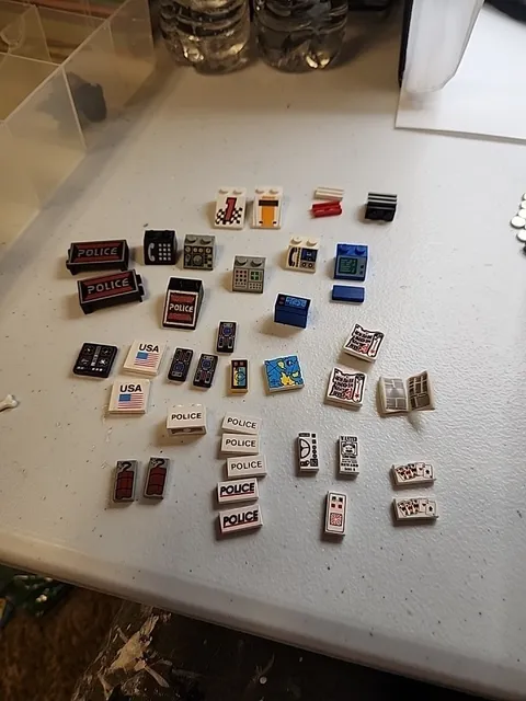 Assortment Of Lego Computer, Police, Pirate And Space Logo Control Panels Etc.