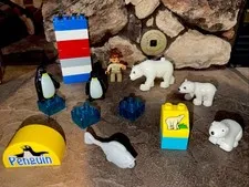 Lego Duplo & Mega Blok Mix of Penguins & Polar Bears Arctic Custom Lot of 20
