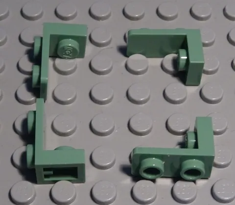 Lego Plate Angle 1x1 to 1x2 Sand Green 4 Pieces