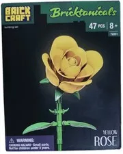 10" YELLOW ROSE Bricktanicals Brick Craft Flower Botanical Brick Set NEW