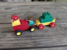 LEGO DUPLO Tractor Vehicle Lot w/ Wheels & 2 Figures Multicolor Plastic Vintage