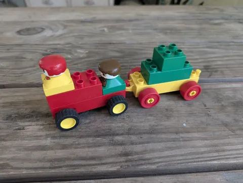 LEGO DUPLO Tractor Vehicle Lot w/ Wheels & 2 Figures Multicolor Plastic Vintage