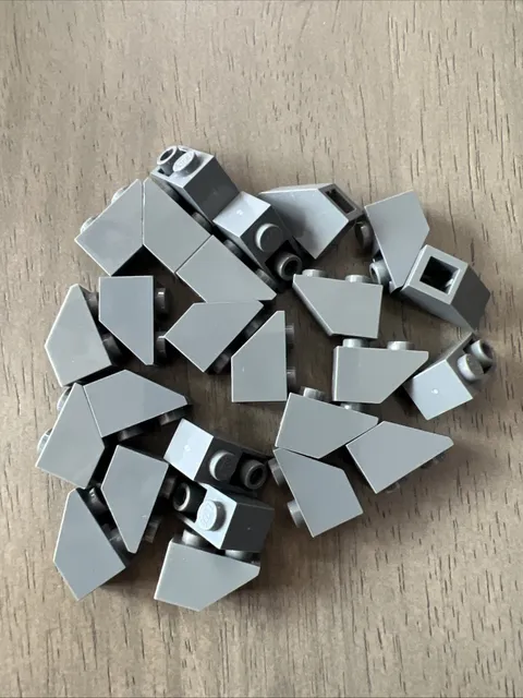 LEGO 3665 Dark Bluish Gray Slope, Inverted 45 2 x 1 - 25 Pieces