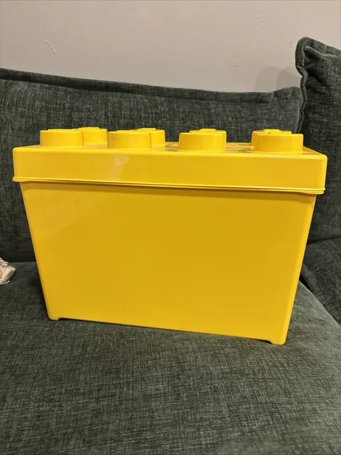 LEGO EMPTY Box & Lid ONLY CLASSIC Large 8 Stud Yellow Brick Storage Container