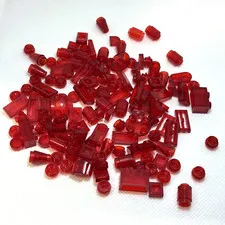 LEGO Parts - Trans-Red Assorted Bulk Pieces - QTY 140