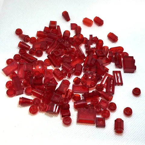 LEGO Parts - Trans-Red Assorted Bulk Pieces - QTY 140