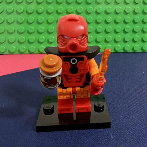 LEGO Minifigures Orange Minifigure w/ Red Helmet & Accessories