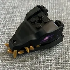 LEGO Black Ninjago Overlord Dragon Head Parts 71742 Gold Teeth Purple Eyes Loose