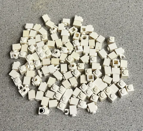 Genuine Lego 130 Pieces White Brick 1x1 Bulk Building Parts Lot 3005 Mixed