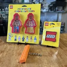 New LEGO 5” Minifigure Cookie Cutters Set 852524 + Corkscrew, Magnet Kitchen Lot
