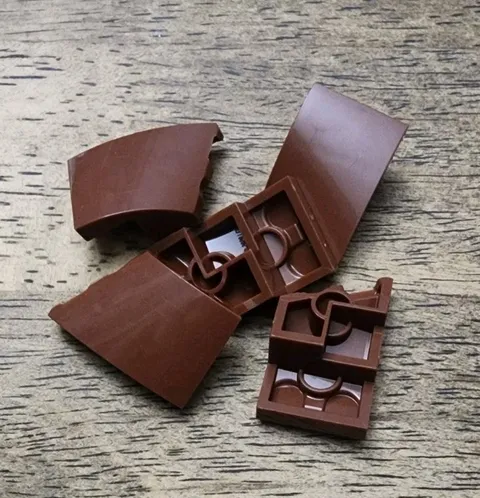 LEGO Reddish Brown Wedge 3 x 2 Right No Studs. QTY 5. Part No. 80178.
