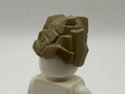 Lego NEW Ninjago Dark Tan Minifigure Headgear Head Top Cracked Rock