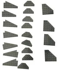 LEGO Black Wedge Plates Lot Mixed Wing Base Cut Corners Space Parts 2419 6106