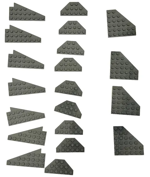 LEGO Black Wedge Plates Lot Mixed Wing Base Cut Corners Space Parts 2419 6106