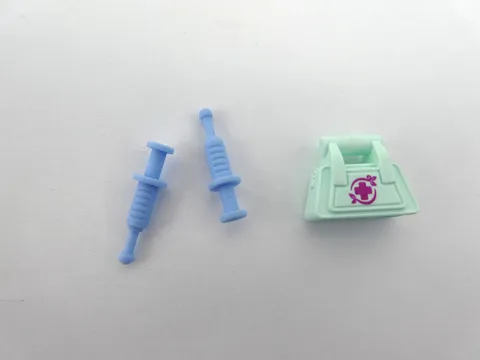 Lego Friends Light Blue Medical Bag (06-B02) and 2 Blue Syringes (98393i)
