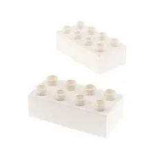 2x LEGO Duplo Building Brick 2x4 White Police 10869 301101 17551 31459 3011