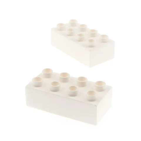 2x LEGO Duplo Building Brick 2x4 White Police 10869 301101 17551 31459 3011