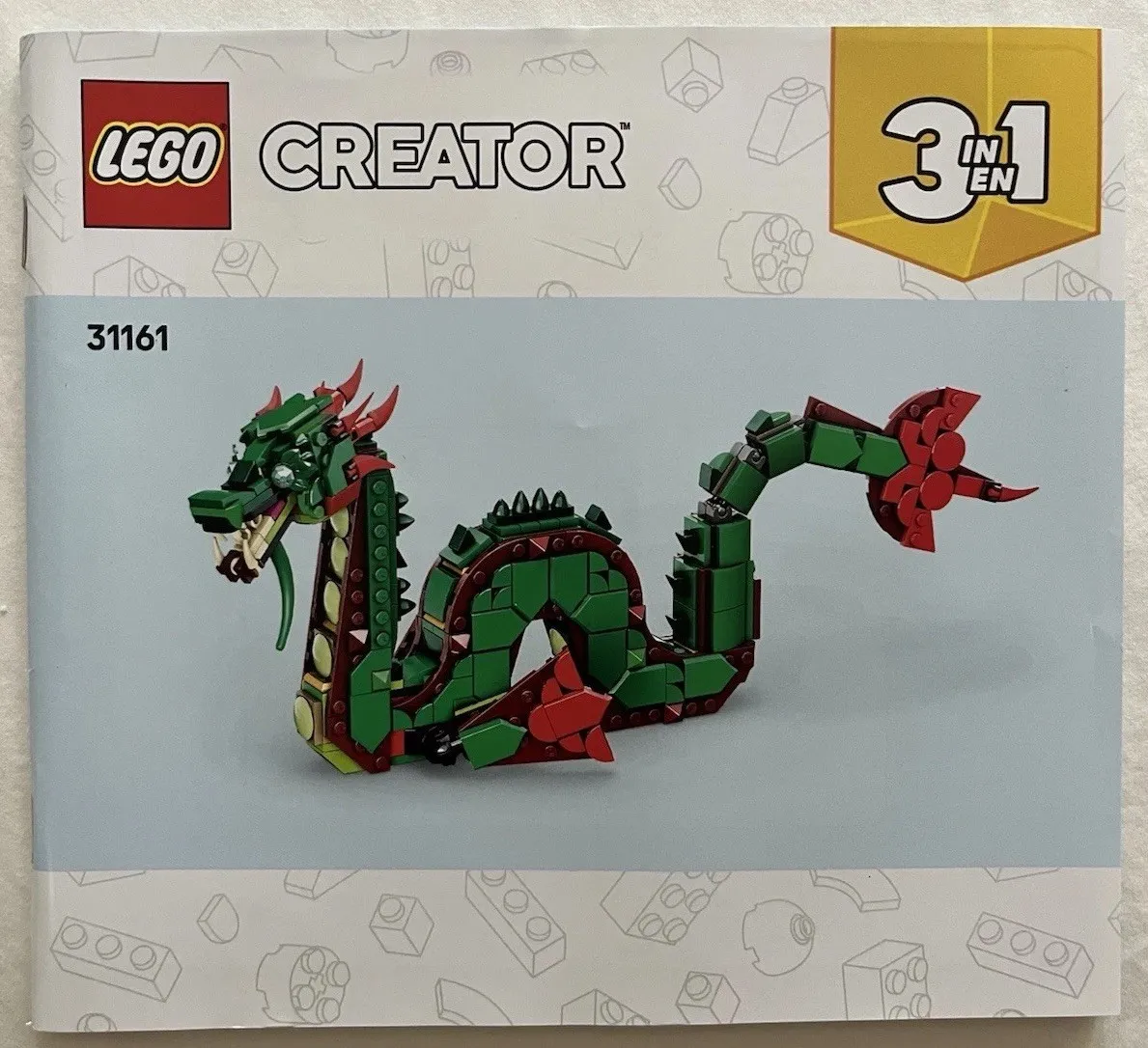 Lego Creator 3 in 1 #31161 Medieval Dragon Sea Serpent Instruction Manual Only