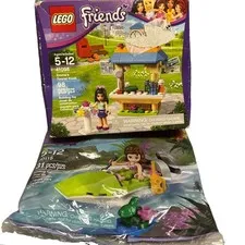 Lego Friends lot 41098 Emma’s tourist Kiosk & 30115 Olivia Jungle Air Boat READ