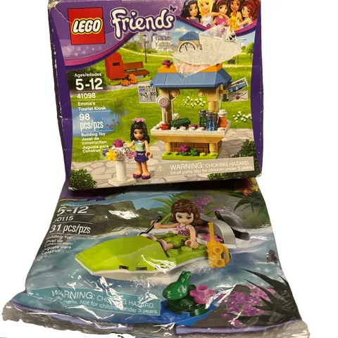 Lego Friends lot 41098 Emma’s tourist Kiosk & 30115 Olivia Jungle Air Boat READ