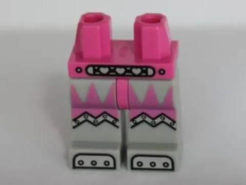 LEGO® Part 970c86pb08 Hips and Light Bluish Gray Legs Silver Mechanical Belt
