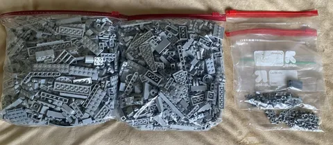 3 Lbs Light Gray Mixed Lego Pieces Bricks Lot
