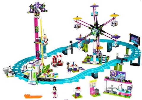 LEGO Friends 41130 Amusement Park Roller Coaster 100% Complete w/ Manual & Figs
