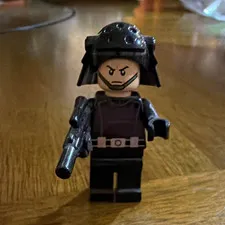 LEGO Minifigure Black Soldier w/ Helmet & Blaster Gun Accessory