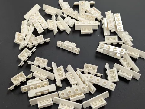 LEGO x50 White Bracket 1 x 2 - 1 x 4 Rounded Corners (28802) MOC Lot Bulk Parts