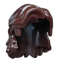 LEGO Dark Brown Minifigure, Hair Mid-Length Wavy with Center Part and Sidelocks
