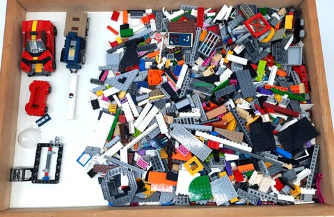 5 lbs Bulk LEGO Diverse Mix of Bricks, Car Frames, Chassis, stored on (W2-N)