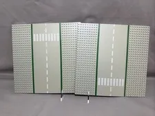 LEGO 6312 Light Gray 10x10 Straight Road Baseplate Vintage Road System Set Of 2