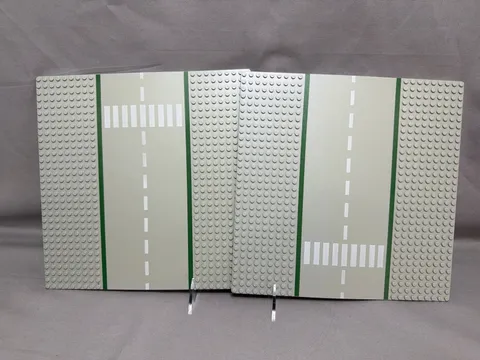 LEGO 6312 Light Gray 10x10 Straight Road Baseplate Vintage Road System Set Of 2