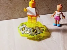 New LEGO Metal Spider Stand Sharp Teeth Eyes Cockpit Trans Neon Yellow Printed