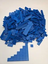 LEGO 400pcs 2x2 2x3 2x4 2x6 2x8 2x10 2x12 Assorted Plates Flat Lot Blue