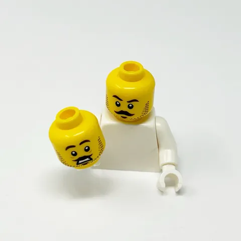 LEGO Minifigure Dual Head Moustache Soul Patch Beard Stubble 3626pb3214
