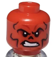 Lego Minifigure Marvel Super Heroes Head 3626pb2637 Red Skull