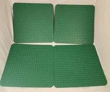 Lot Of 4 Lego DUPLO 2304 Large Green Building Base Plate 15" x  15" 24x24 studs